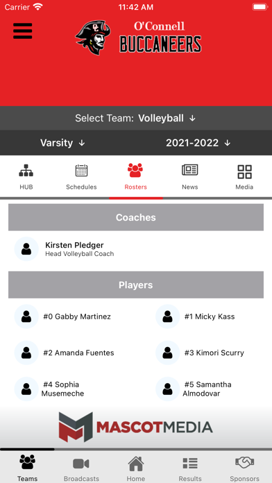 O'Connell Buccaneers Athletics Screenshot