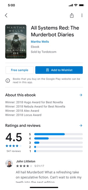 Google Play Livros/Audiolivros na App Store