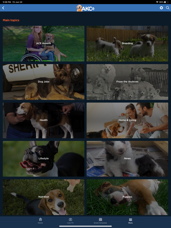 AKC.TV iPad screenshot 10 - Entertainment app