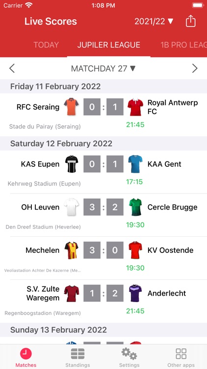 RSC Anderlecht - Club Brugge (0-1), Jupiler Pro League 2022, Bélgica