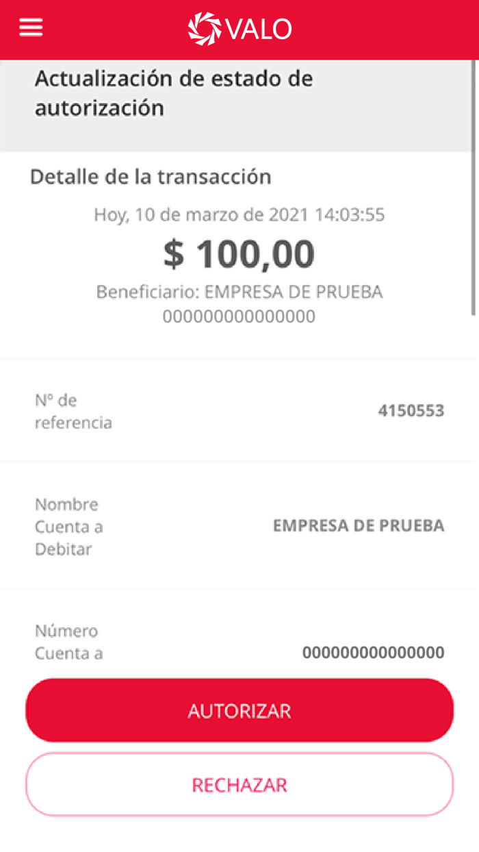 VALO – Banca Móvil