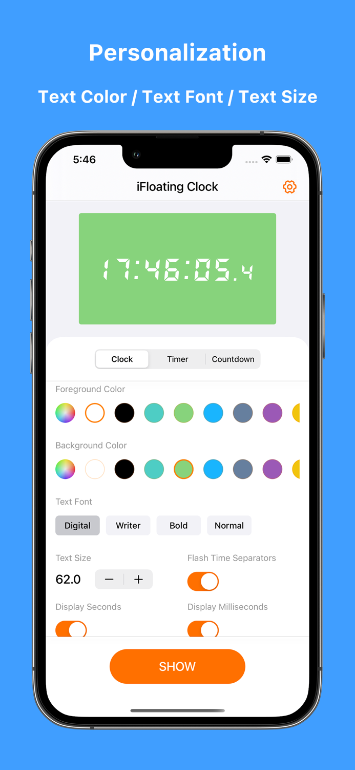 iFloating Clock - Realtime