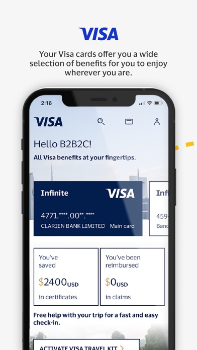 Visa Benefits Screenshot