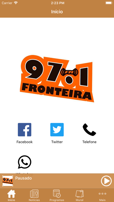 Rádio Fronteira FM 97.1 Screenshot