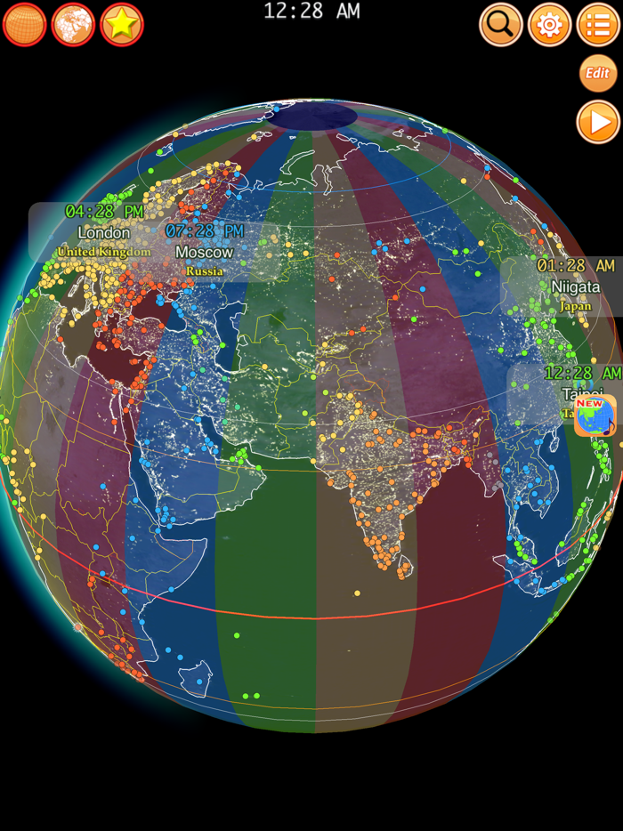 Clocks of Cities on Terra