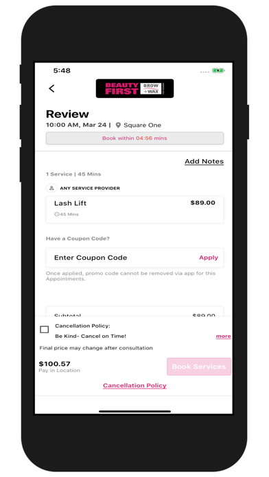 Beauty First Spa Mobile Screenshot