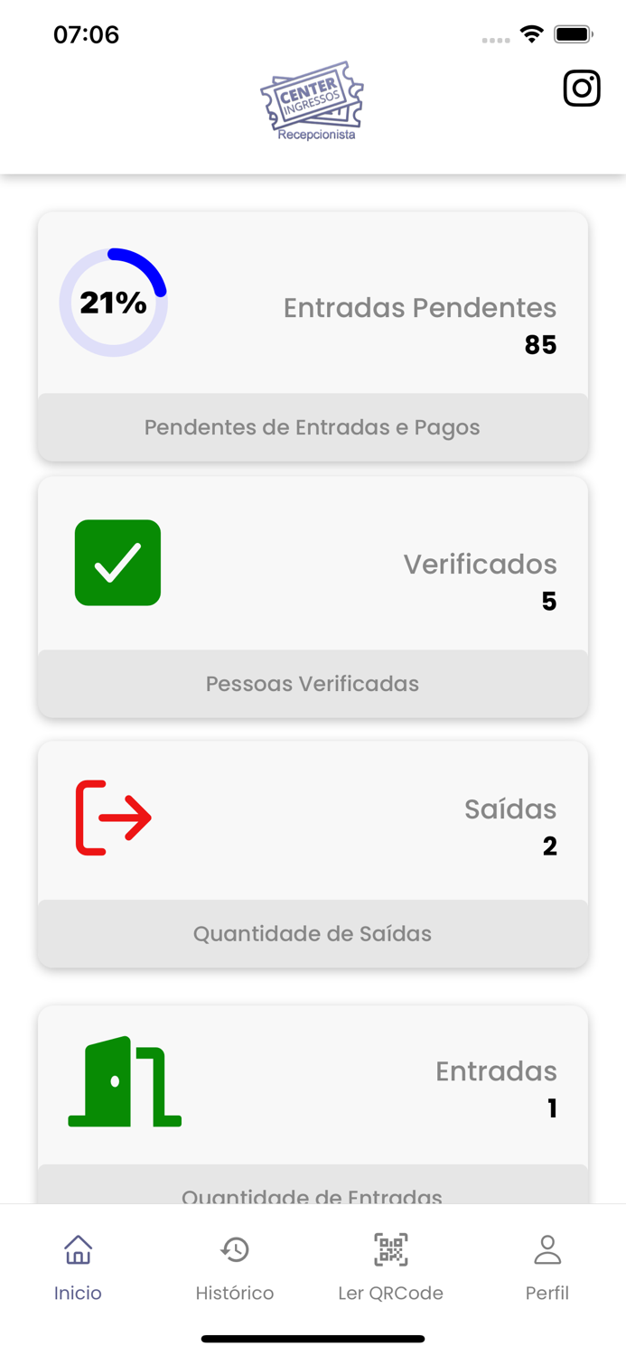 Center Ingressos Recepcionista