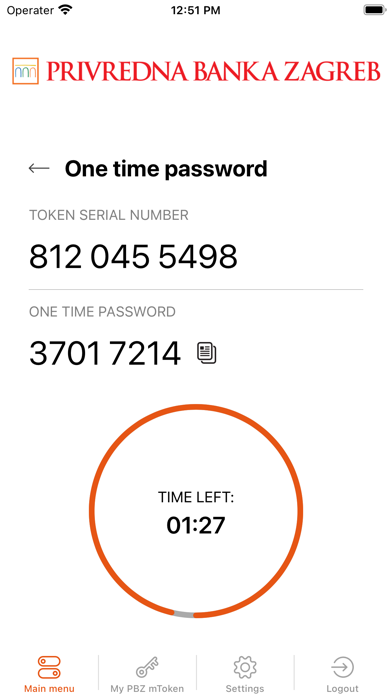 PBZ mToken Screenshot