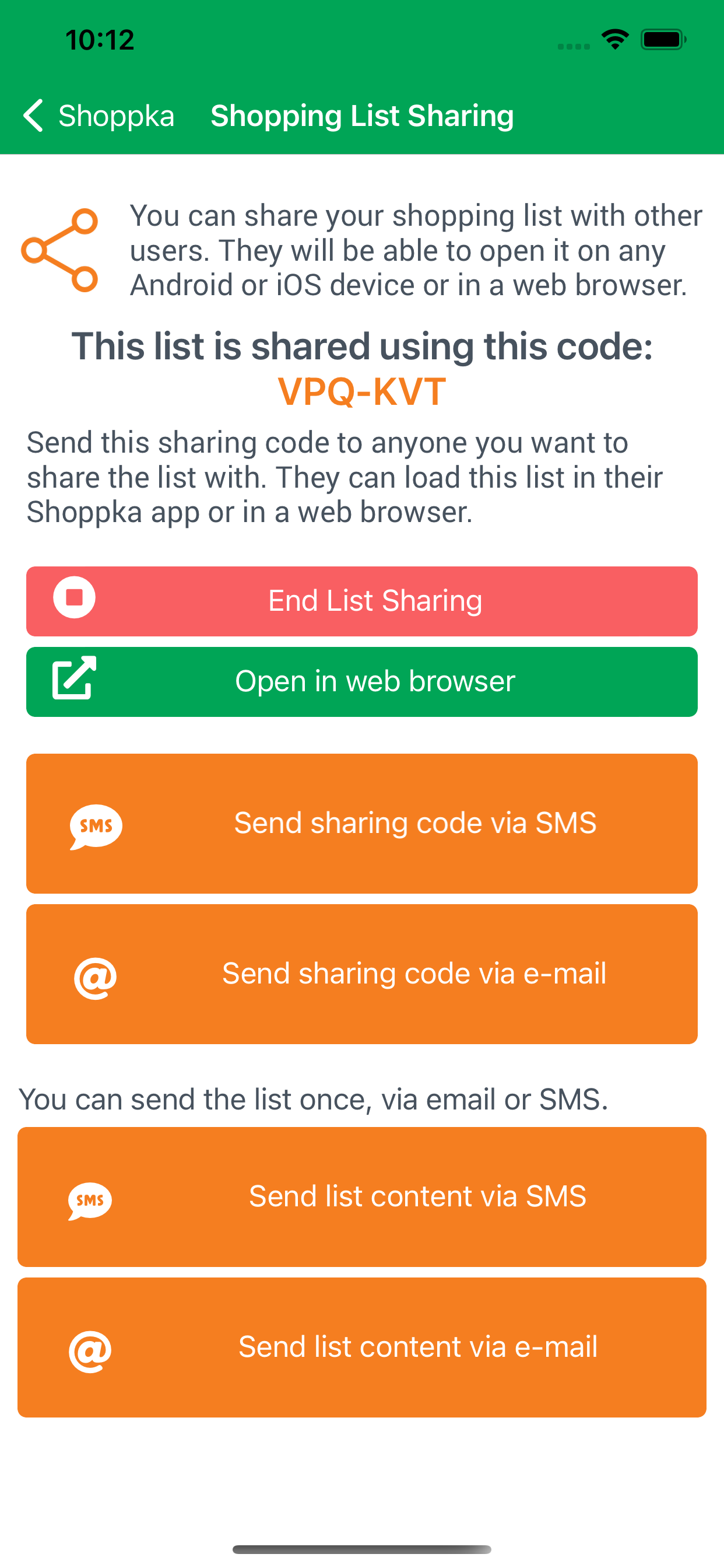 Shoppka - smart shopping list