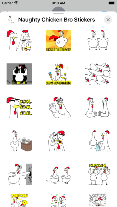 Naughty Chicken Bro Stickers Screenshot