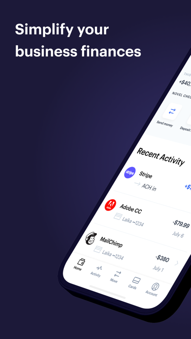Novel - Business Banking Screenshot