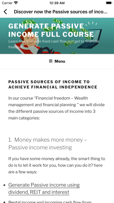 Passive income Cash flow guide Screenshot