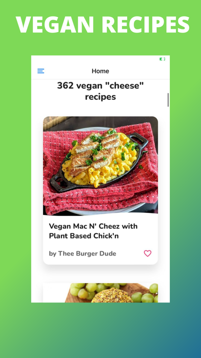 Vegan Recipes App Screenshot