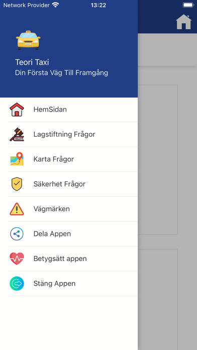 Teori Taxi Frågor Screenshot