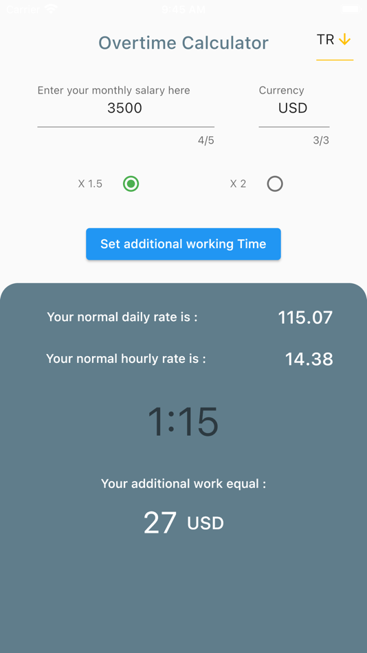 #4. Overtime Calculator plus (iOS) 由: AMAR AWNI