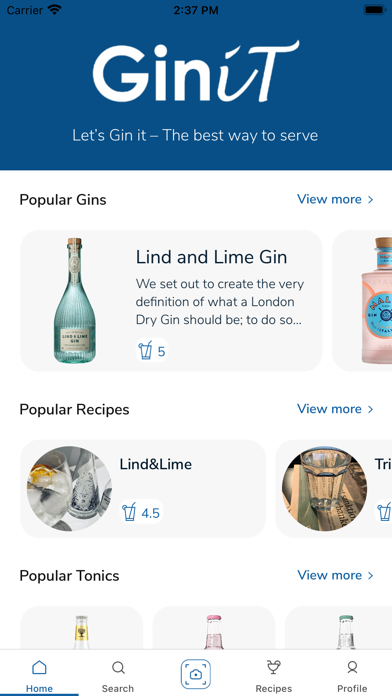 GiniT – The Gin App Screenshot