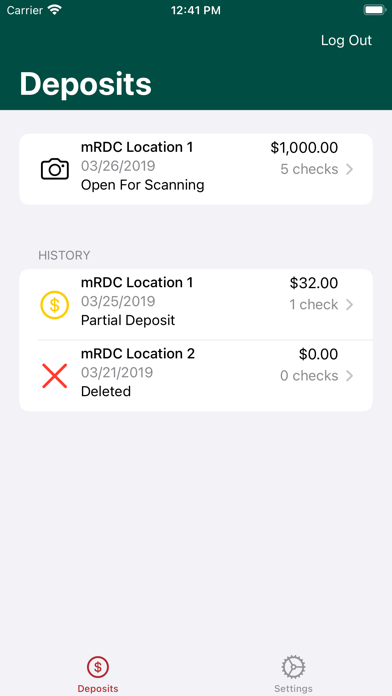 Green Belt Bank Remote Deposit Screenshot