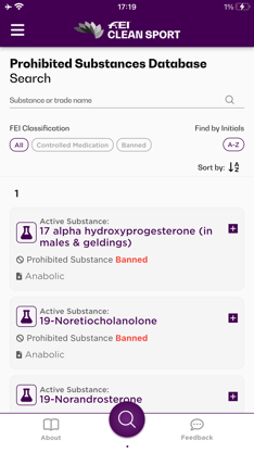 FEI CleanSport Database screenshot 1