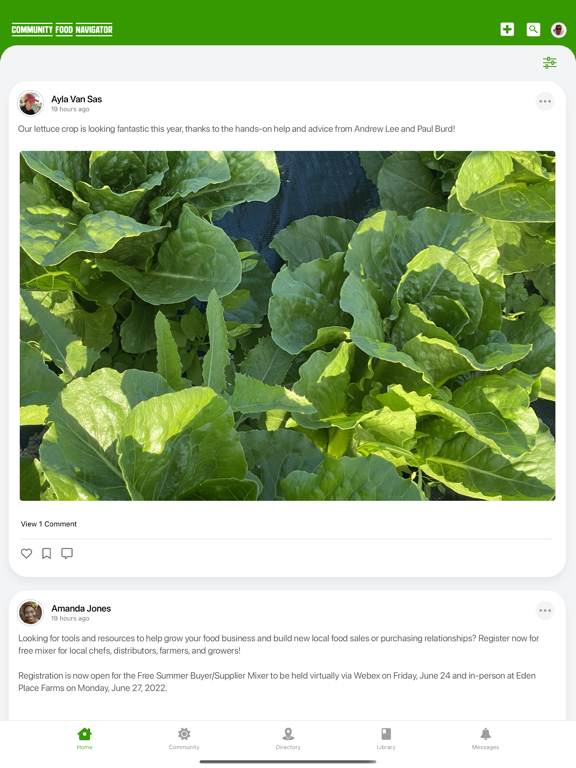 Community Food Navigator iPad screenshot 1 - Social Networking app