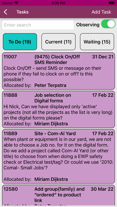 PRS Mobile EAP Screenshot