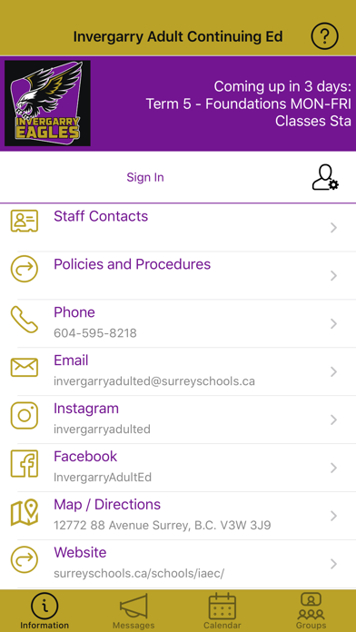 Invergarry Adult Continuing Ed Screenshot