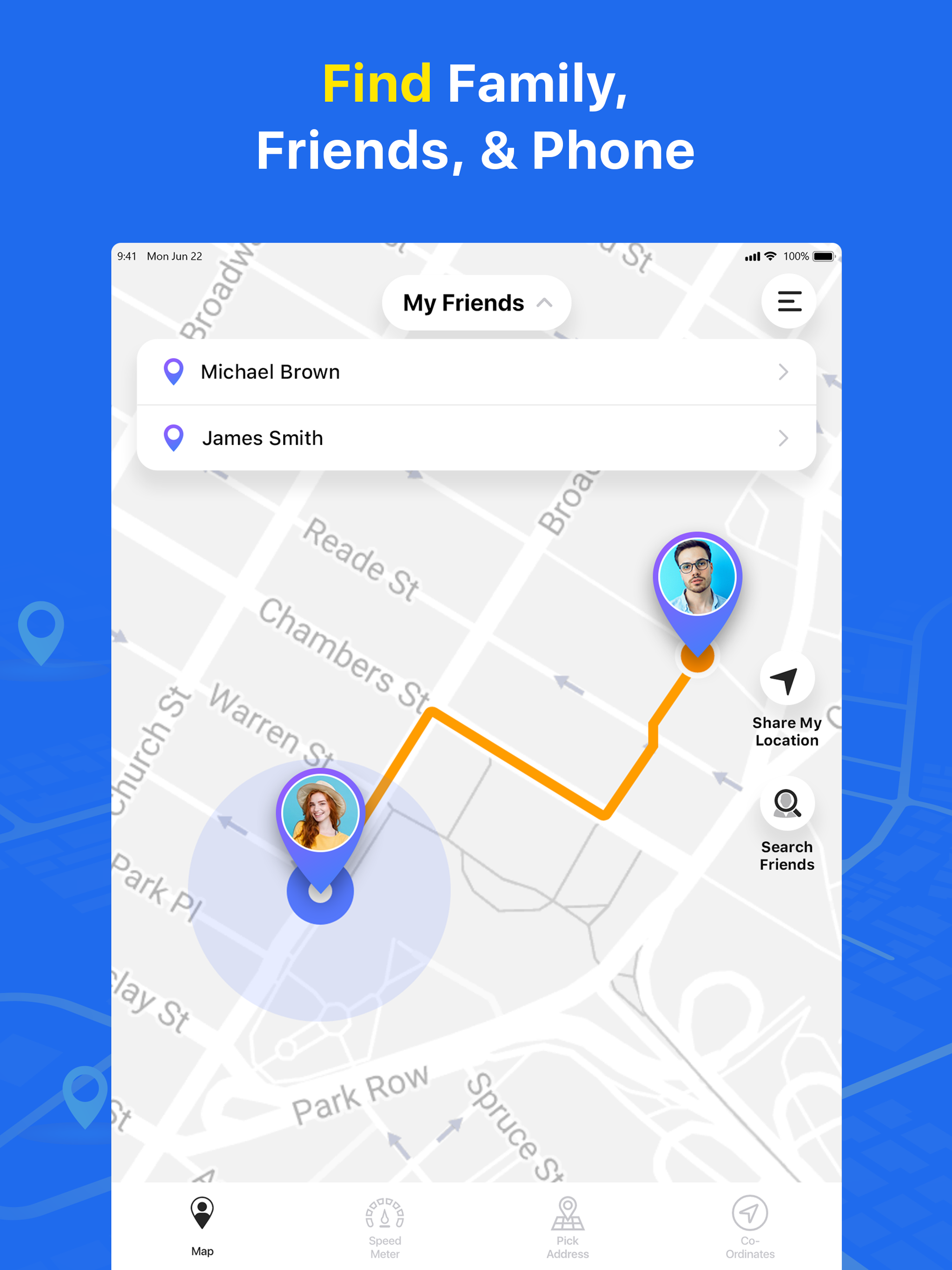 GPS App - Find family, friends