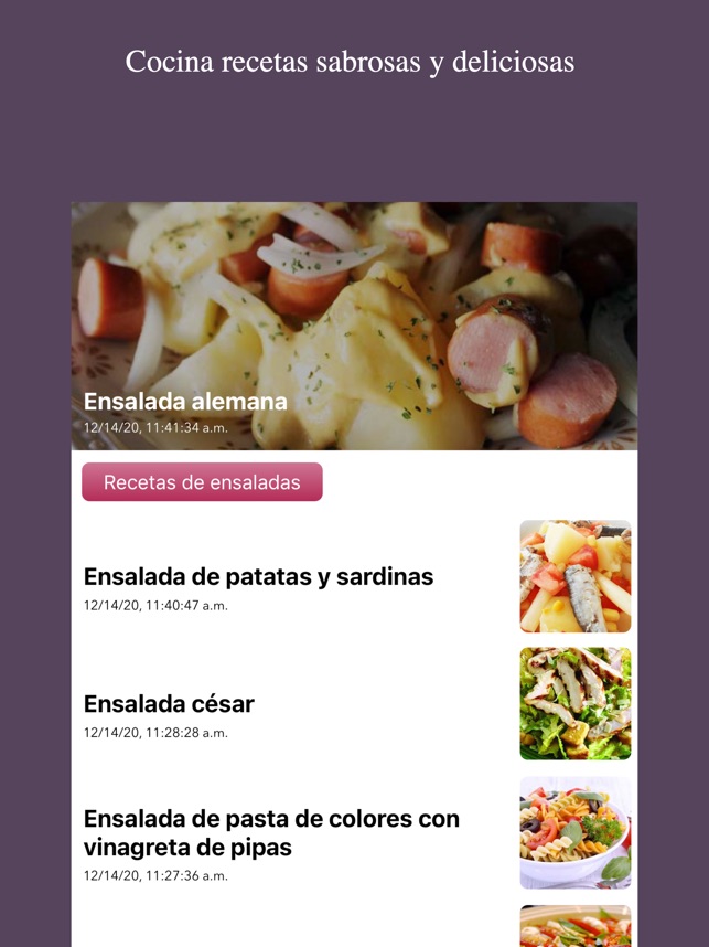Recetas de cocina caseras en App Store