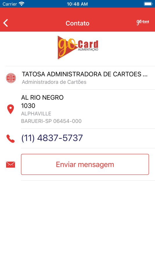 #4. GO CARD (iOS) Podle: TATOSA ADMINISTRADORA DE CARTOES LTDA
