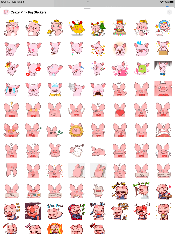 Crazy Pink Pig Stickers