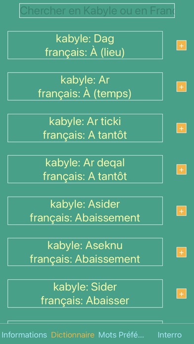 Dictionnaire Kabyle-Français Screenshot