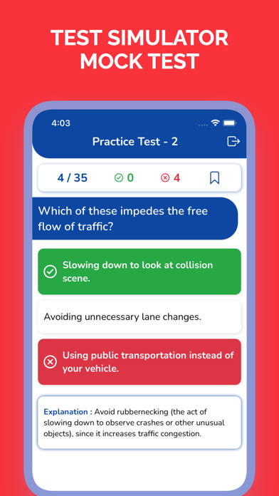 Iowa DOT Permit Practice Test Screenshot