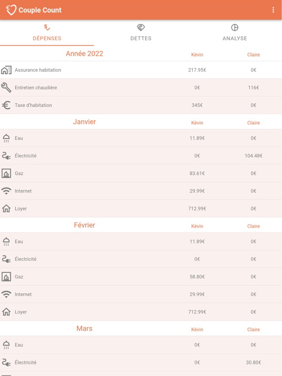 Screenshot #4 pour Couple Count - Dépenses couple