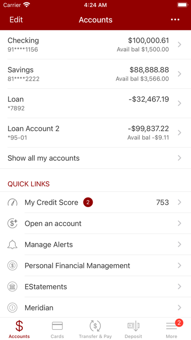 Denver Savings Bank Screenshot