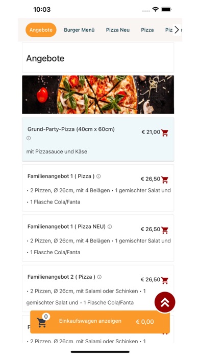 Milano Pizza Service Screenshot