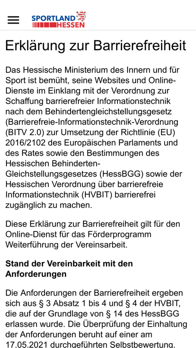 Sportland Hessen App Screenshot