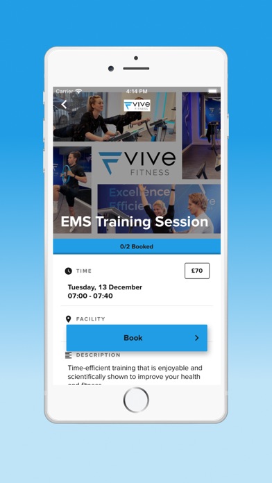 Vive Fitness App Screenshot