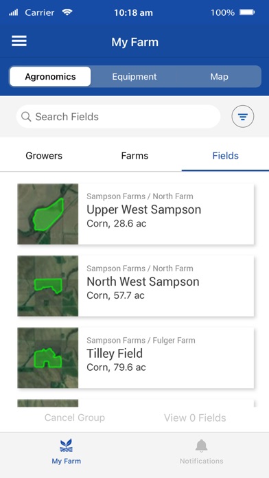 New Holland MyPLM Connect Farm Screenshot