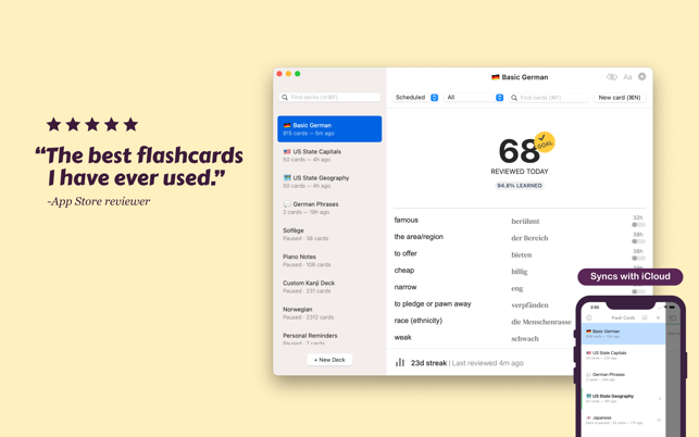 Fresh Cards - Flashcards Screenshot