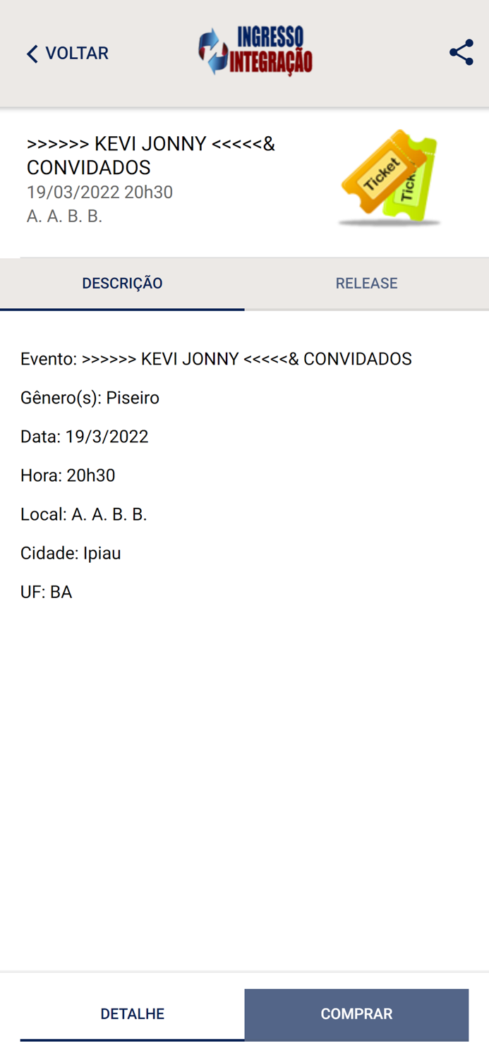 Ingresso Integração