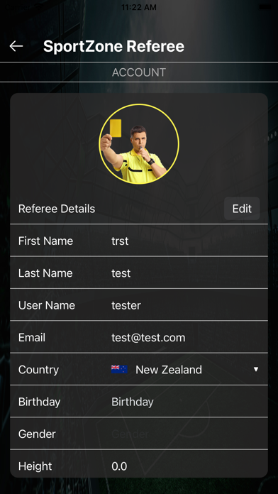 SportZone Referee Screenshot