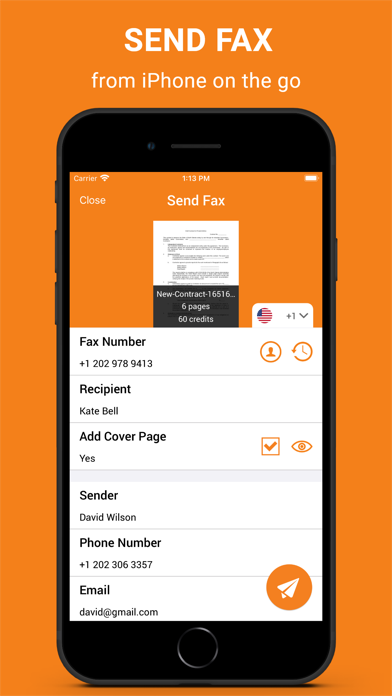 FAX App : send fax from iPhone Screenshot