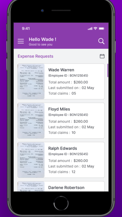 Bonhams Expenses App Screenshot