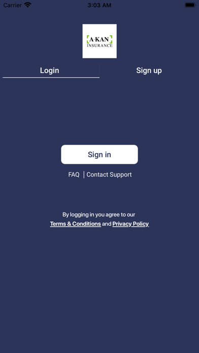 A-Kan Insurance App Screenshot