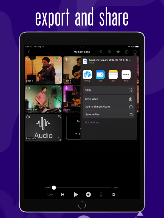 TuneBend iPad screenshot 4 - Music app