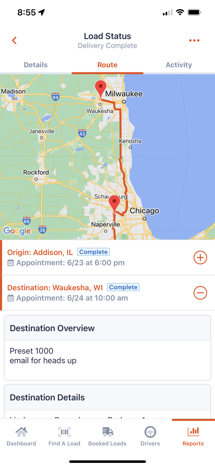 Sleek Carrier Portal