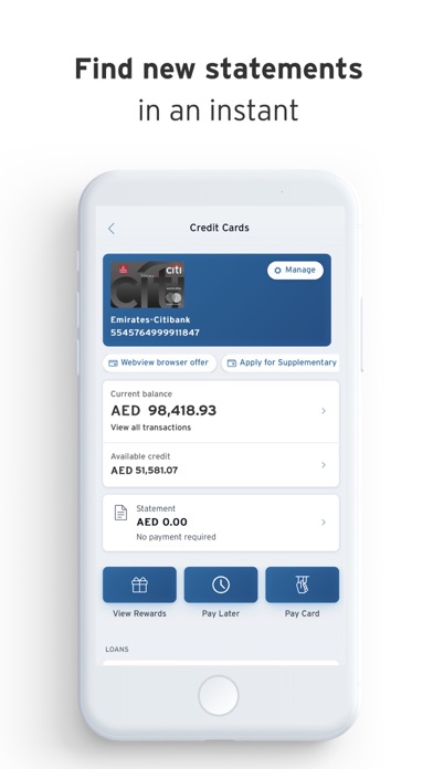 Citibank UAE Screenshot