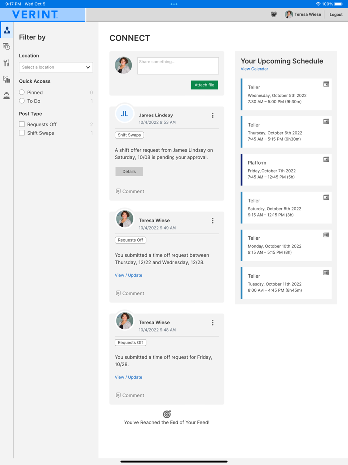 Verint WFM for Branch