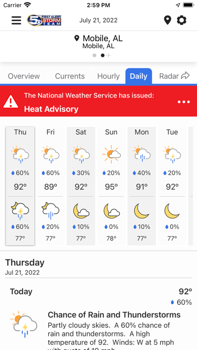 WKRG Weather Screenshot