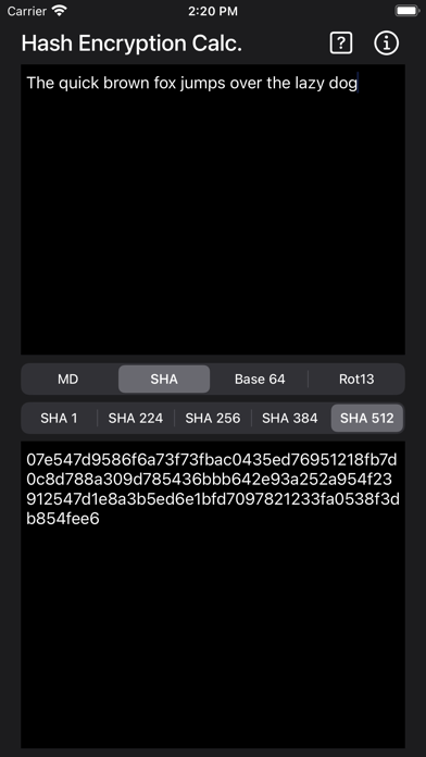 Screenshot 1 of Hash & Encryption Calculator App