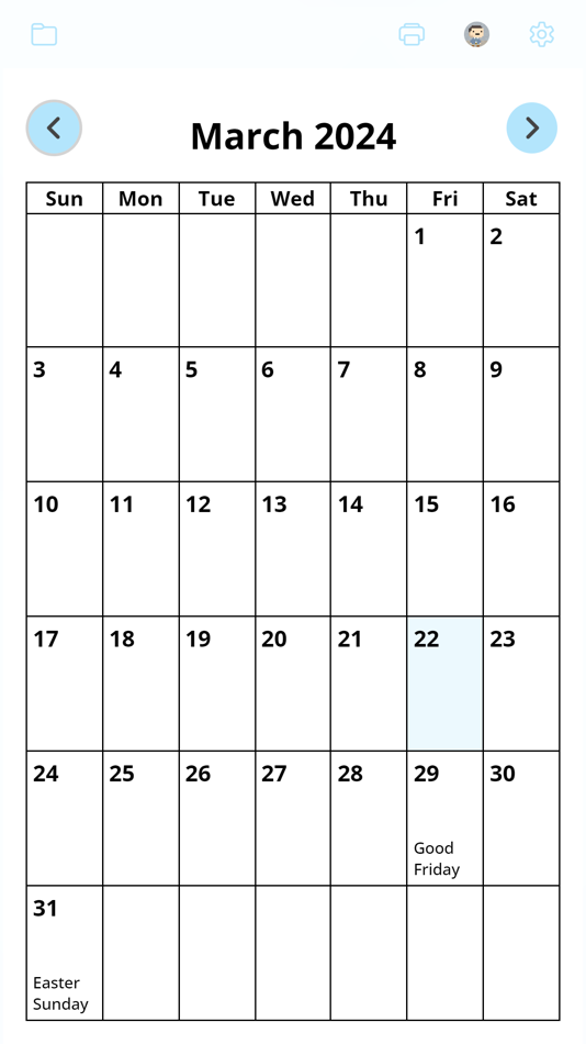 #1. EZ Calendar Maker (iOS) 由: Brandon Stecklein